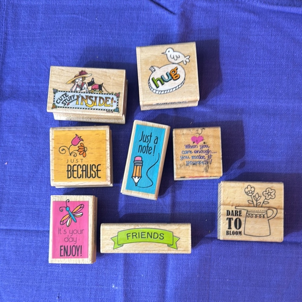 Colorful Wooden Stamps Set